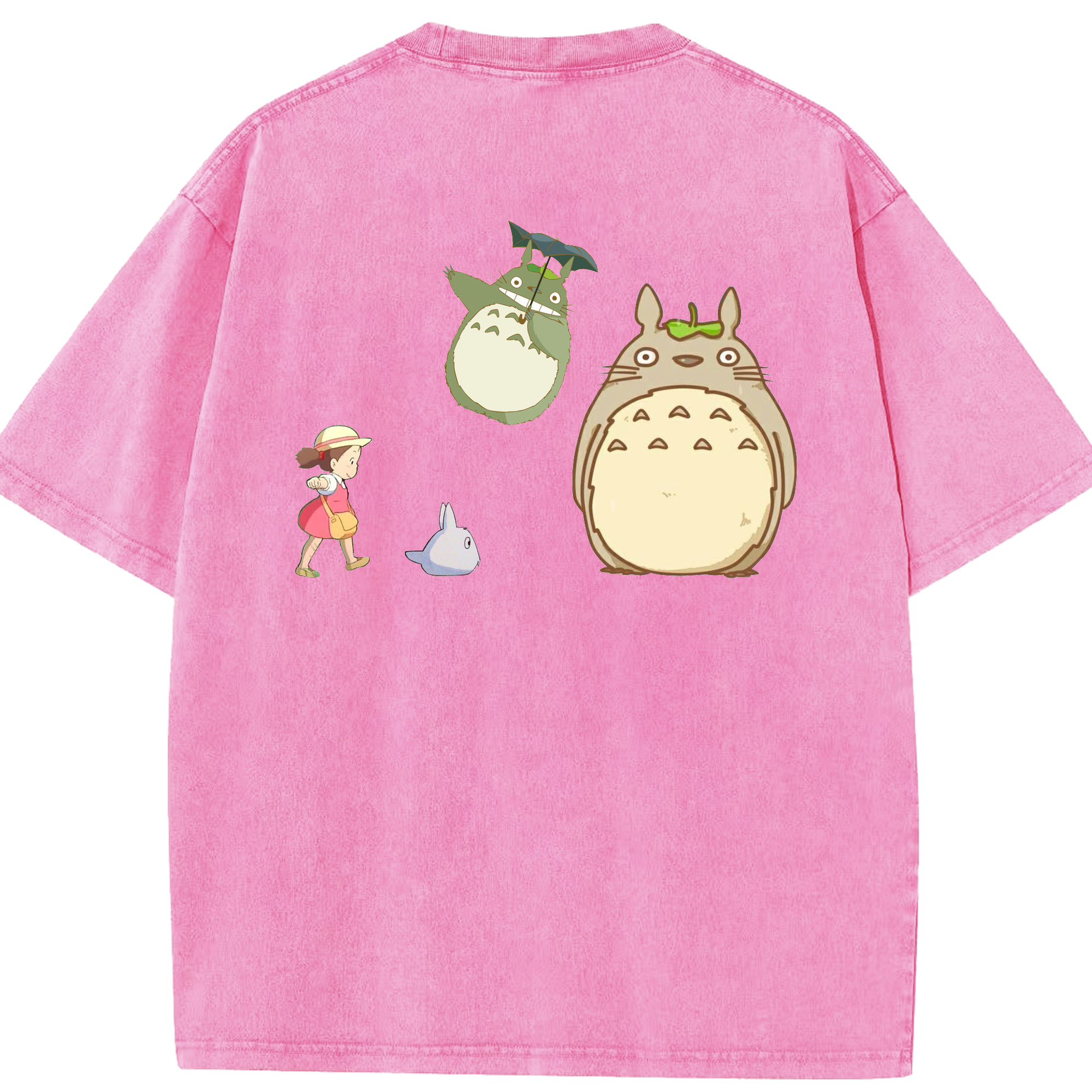 （画像用） となりのトトロ 草壁メイ 草壁サツキ My Neighbor Totoro Satsuki Kusakabe Mei Kusakabe 綿100% ヴィンテージ風 半袖Tシャツ（背面プリント）